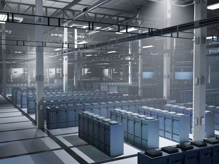 Low light data center running advanced AI models and neural network processes